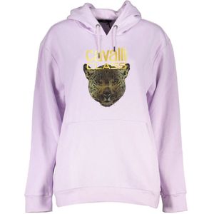 Cavalli Class, Sweatshirts & Hoodies, Dames, Paars, 2Xl, Paarse trui met lange mouwen en print