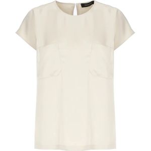 Fabiana Filippi, Blouses & Shirts, Dames, Beige, S, Beige Top met Helder Lichtpunt Details