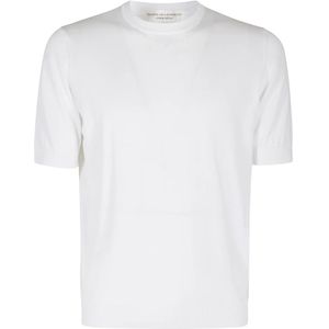 Filippo De Laurentiis, Tops, Heren, Wit, XL, Katoen, Crepe Katoenen Kraag Shirt