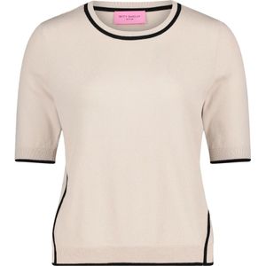 Betty Barclay, Truien, Dames, Beige, 2Xl, Moderne Grafische Gebreide Trui