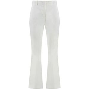 PT Torino, Broeken, Dames, Wit, XS, Katoen, Katoenen Stretchbroek met Zakken