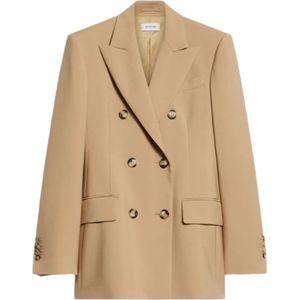 Sportmax, Jassen, Dames, Beige, XS, Wol, Klassieke Wollen Blazer