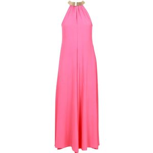 Simona Corsellini, Kleedjes, Dames, Rood, L, Koraalrode Zijden Jurk Choker Stijl
