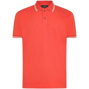 Peuterey, Tops, Heren, Oranje, 2Xl, Katoen, Oranje Polo Shirt met Geborduurd Logo