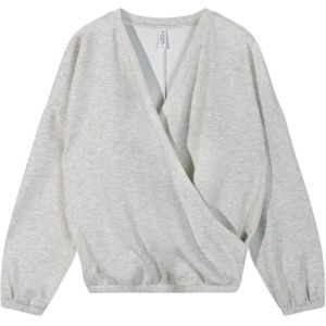 10Days, Sweatshirts & Hoodies, Dames, Grijs, XS, Polyester, Gekruiste dans sweater met metallic print