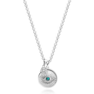 Nialaya, Accessoires, Heren, Grijs, M, Evil Eye en Hamsa Hand Ketting