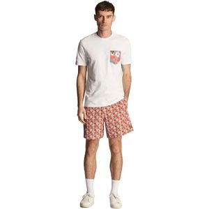 Lyle & Scott, Korte broeken, Heren, Veelkleurig, L, Polyester, Zwemshorts met bloemenprint