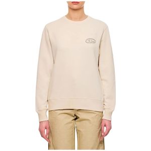 Golden Goose, Sweatshirts & Hoodies, Dames, Wit, S, Katoen, Witte Sweatshirt met relaxte pasvorm