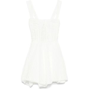 Charo Ruiz Ibiza, Kleedjes, Dames, Wit, L, Witte Peplum Hem Jurk