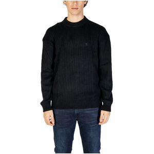 Calvin Klein Jeans, Truien, Heren, Zwart, L, Katoen, Zwart lang gebreid