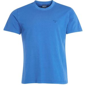 Barbour, Tops, Heren, Blauw, XL, Katoen, Marineblauw Garment Dyed T-Shirt met Barbour Borduursel