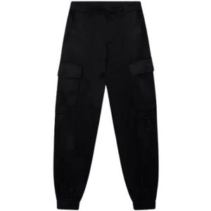 Alix The Label, Broeken, Dames, Zwart, S, Katoen, Twill Cargo Broek