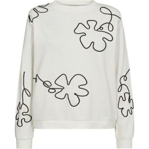 Freequent, Sweatshirts & Hoodies, Dames, Wit, M, Katoen, Bloemen Ster Sweater