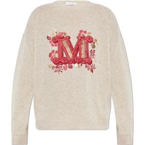 Max Mara, Truien, Dames, Beige, XS, Wol, Quota Sweater