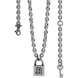 John Richmond, Accessoires, Dames, Grijs, ONE Size, Ketting met hangslot en sleutel
