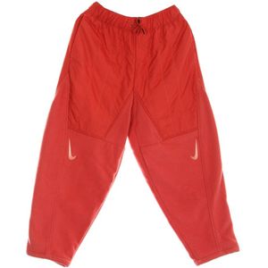 Nike, Broeken, Dames, Oranje, S, Polyester, Gewatteerde Fleece Trainingsbroek Kreeft/Rood