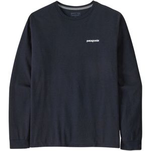 Patagonia, Tops, Heren, Blauw, M, Katoen, Grafisch Logo met Lange Mouwen Responsibili-Tee® Nieuw Marineblauw