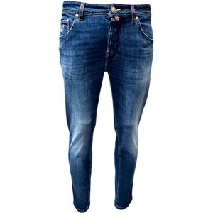 Jacob Cohën, Jeans, Heren, Blauw, W35, Katoen, Bruine Mandala Label Donker Gewassen Jeans