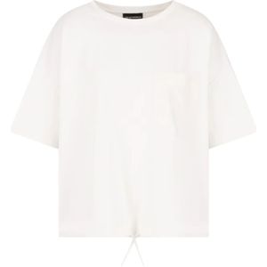 Emporio Armani, Tops, Dames, Wit, M, Katoen, Wit Katoenen T-shirt met Logo Patch