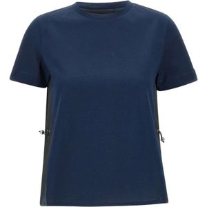 Herno, Tops, Dames, Blauw, S, Katoen, Blauwe Chic T-shirt met korte mouwen