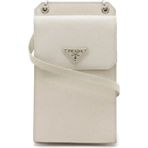 Prada Vintage, Pre-owned, Dames, Wit, ONE Size, Leer, Pre-owned Leather prada-bags