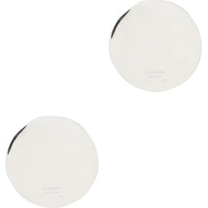 Jil Sander, Accessoires, Dames, Grijs, ONE Size, Minimalistische Zilveren Disc Oorbellen