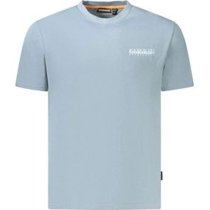 Napapijri, Tops, Heren, Blauw, M, Katoen, Grijze Katoenen Heren Overhemd