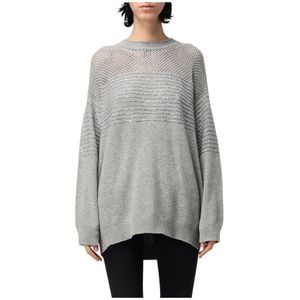 Twinset, Truien, Dames, Grijs, S, Casual Grijze Gebreide Trui