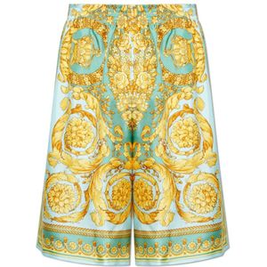 Versace, Korte broeken, Heren, Veelkleurig, XL, Zijden shorts