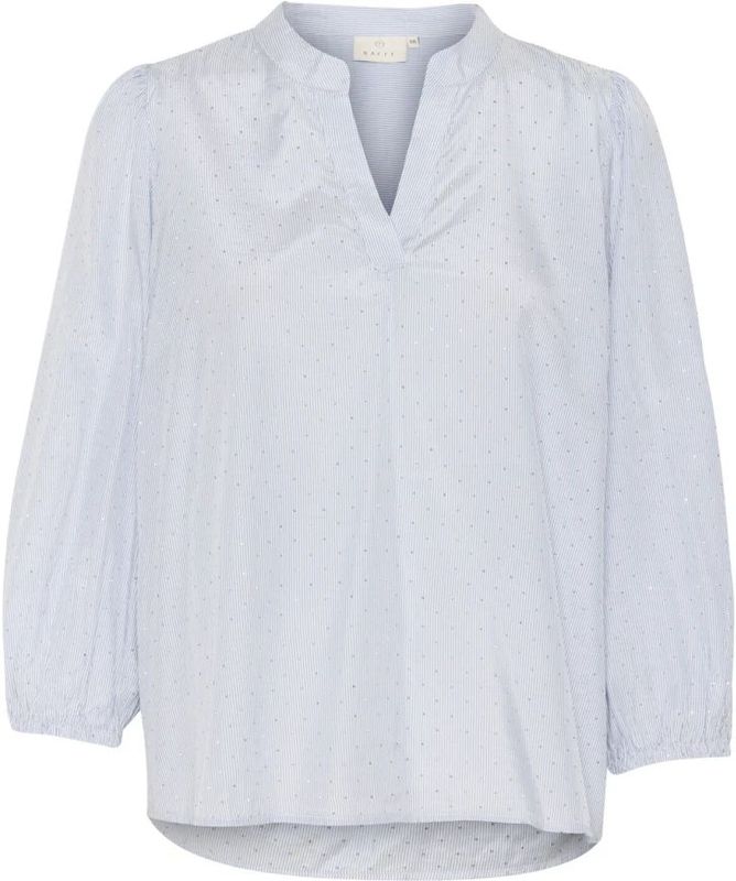 Kaffe, Blouses & Shirts, Dames, Blauw, L, Blauw/Wit Gestreepte Blouse ¾ Mouwen