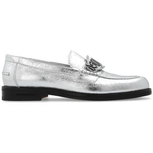 Dsquared2, Schoenen, Dames, Grijs, 37 EU, Leer, Leren Loafers