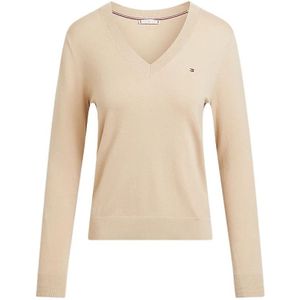 Tommy Hilfiger, Truien, Dames, Beige, XS, Stijlvol Modieus Product voor Jou