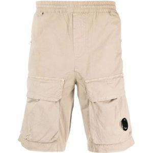 C.p. Company, Korte broeken, Heren, Beige, M, Katoen, Bermuda Cargo 330 Shorts