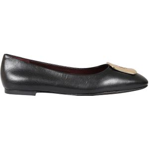 Tory Burch, Schoenen, Dames, Zwart, 36 EU, Leer, Zwarte Leren Ballerina`s