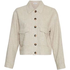 Moss Copenhagen, Jassen, Dames, Beige, L, Linnen, Moss Copenhagen Jasje 18162 Jovene