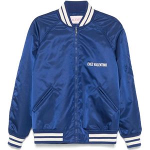 Valentino Garavani, Jassen, Heren, Blauw, M, Wol, Blauwe Jas voor een Stijlvolle Look