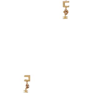 Elisabetta Franchi, Accessoires, Dames, Geel, ONE Size, Kristal Druppel Oorbellen