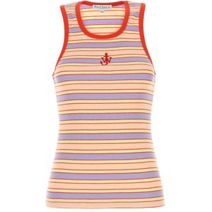 JW Anderson, Tops, Dames, Veelkleurig, S, Katoen, Gedrukte katoenen tanktop