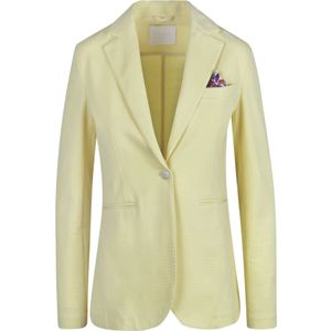 Circolo 1901, Jassen, Dames, Geel, L, Katoen, Piqué Blazer met Revers en Zakken