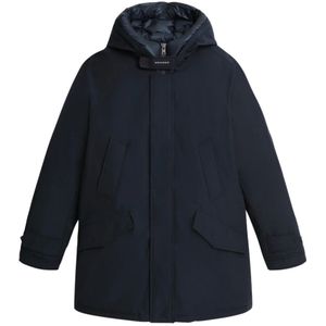 Woolrich, Jassen, Heren, Blauw, L, Nylon, High Collar Polar Parka