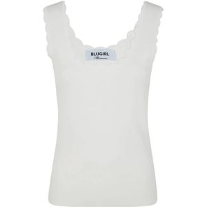 Blugirl, Truien, Dames, Wit, 2Xl, Stijlvolle Sweaters Collectie