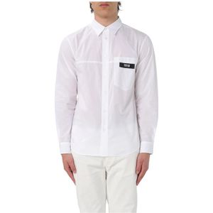 Versace Jeans Couture, Overhemden, Heren, Wit, S, Katoen, Witte Katoenen Overhemd Stijlvolle Moderne Man