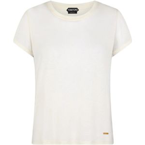 Tom Ford, Tops, Dames, Wit, S, Witte Bamboo Jersey T-Shirt