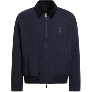 Burberry, Jassen, Heren, Blauw, S, Bomberjack