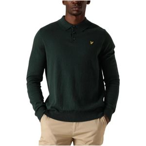 Lyle & Scott, Truien, Heren, Groen, M, Katoen, Katoen Merino Gebreide Polo