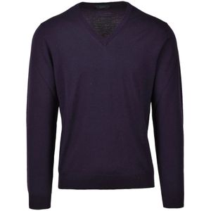 Zanone, Truien, Heren, Blauw, L, Wol, Wolmix Gebreide Trui