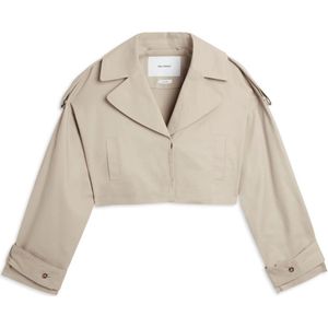 Axel Arigato, Jassen, Dames, Beige, L, Katoen, Gaia Cropped Trenchcoat