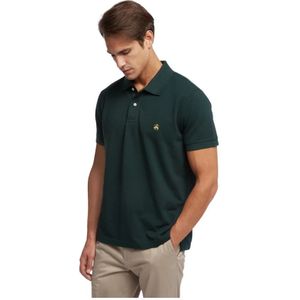 Brooks Brothers, Tops, Heren, Rood, 2Xl, Katoen, Slim-fit Piqué Polo met Korte Mouwen