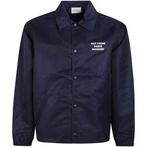 Drole de Monsieur, Jassen, Heren, Blauw, S, Polyester, La Veste Slogan