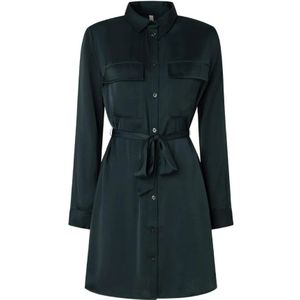 Pepe Jeans, Mantels, Dames, Groen, XS, Belted Coats